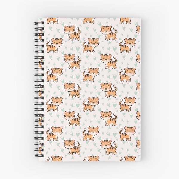 Item preview, Cute Baby Tiger Seamless Pattern With Green Hearts designed and sold by prapapon.