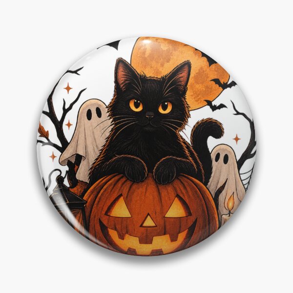 Item preview, Spooky Halloween Cat and Pumpkin designed and sold by messoo ⭐⭐⭐⭐⭐.