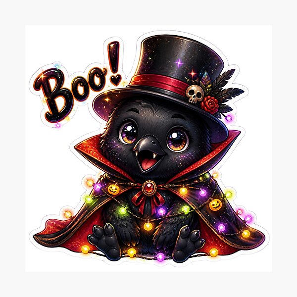 Item preview, Cute Vampire Crow Halloween Boo Raven Dracula Costume designed and sold by BonnieGlam13.