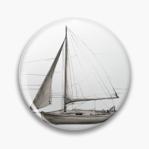 Item preview, Sailboat - Fine Ink Line Drawing designed and sold by Hidamari's SHOP.