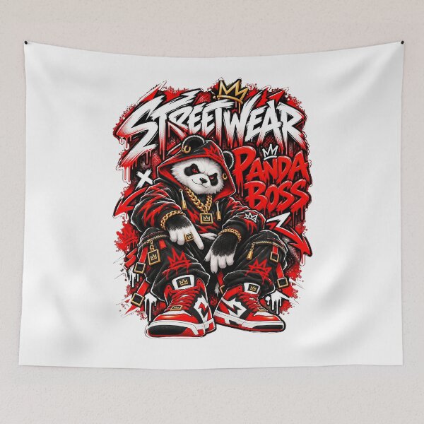 Item preview, Streetwear Panda Boss Urban Graffiti Art designed and sold by BAAKSHOP.