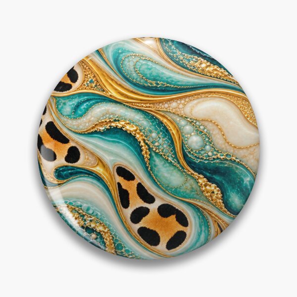 Item preview, Turquoise Leopard Elegance – Pearl Ivory Fusion designed and sold by annenambiro.