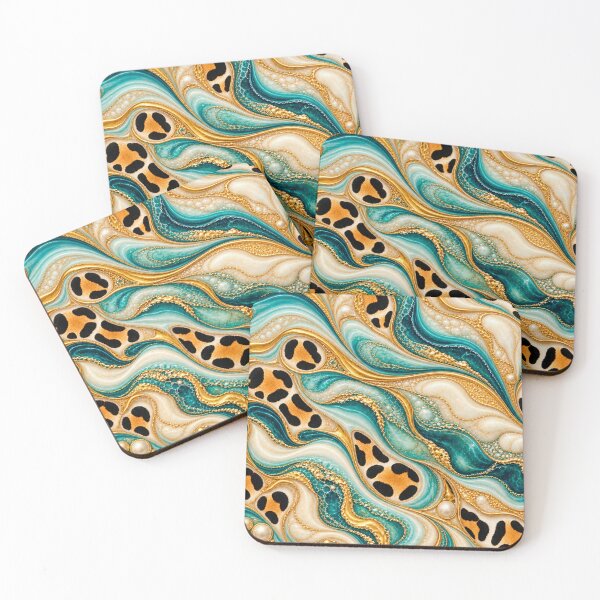 Item preview, Turquoise Leopard Elegance – Pearl Ivory Fusion designed and sold by annenambiro.