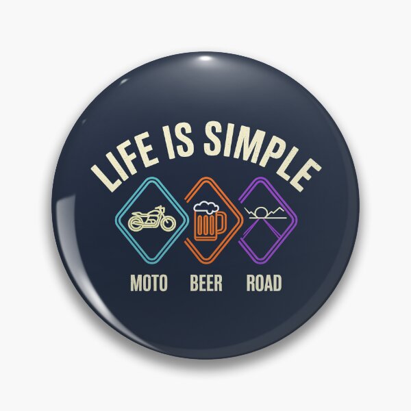 Item preview, Life Is Simple Motorcycle Beer Road Minimalist Design designed and sold by LV-creator.