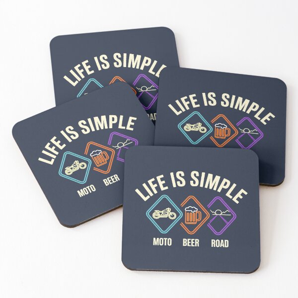 Item preview, Life Is Simple Motorcycle Beer Road Minimalist Design designed and sold by LV-creator.