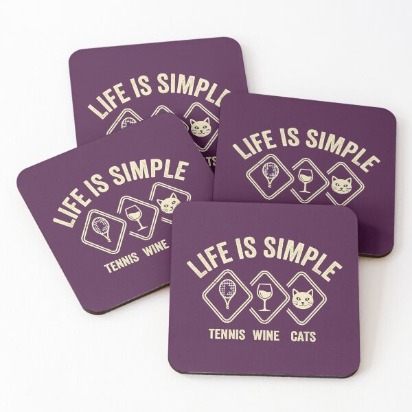 Item preview, Life Is Simple Tennis Wine Cats Minimalist Design designed and sold by LV-creator.