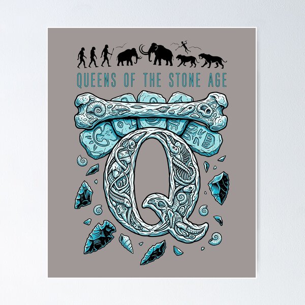 Item preview, QOTSA Crushed Q Cyan Slash T-Shirt-77 designed and sold by VolkmarSeile.