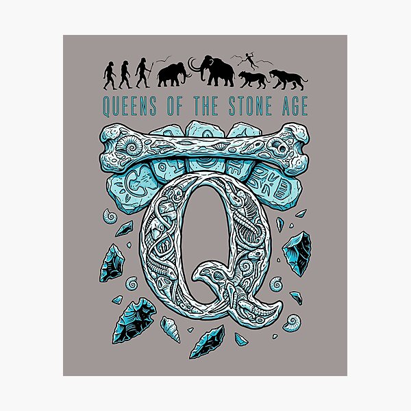Item preview, QOTSA Crushed Q Cyan Slash T-Shirt-77 designed and sold by VolkmarSeile.
