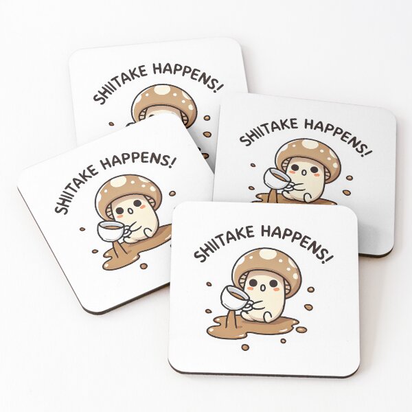 Item preview, Shiitake Happens (Coffee) designed and sold by read-jetta.