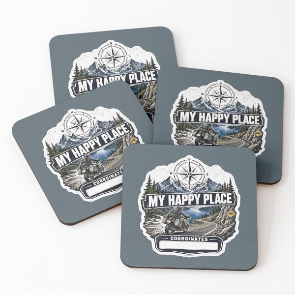 Item preview, Happy Place Enter Coordinates Can't Find Sticker or TShirt 02 designed and sold by OuterShellUK.