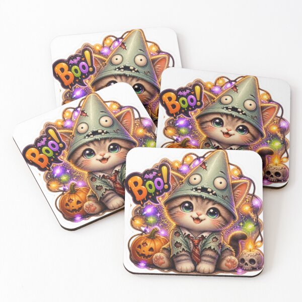 Item preview, Cute Zombie Cat Halloween Boo Undead Kitten Pumpkin Costume designed and sold by BonnieGlam13.