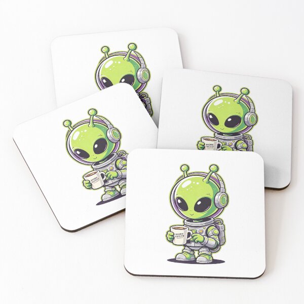 Item preview, Cute Alien Drinking Coffee Outer Space designed and sold by poell7072.