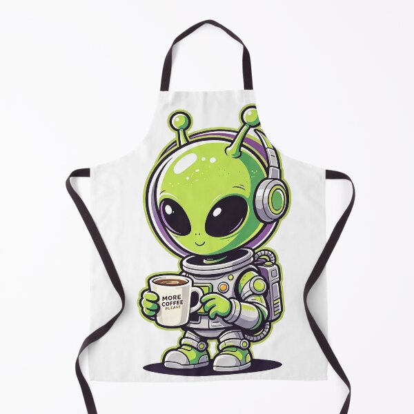 Item preview, Cute Alien Drinking Coffee Outer Space designed and sold by poell7072.