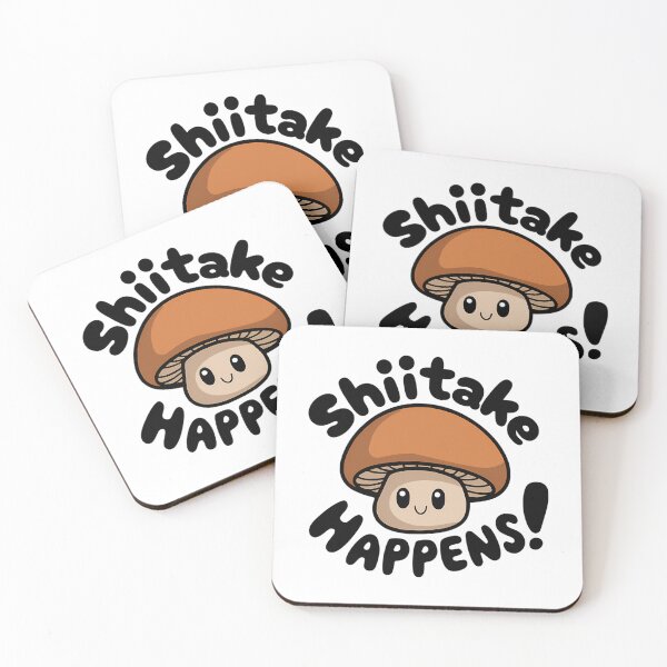 Item preview, Shiitake Happens Cute Mushroom Pun designed and sold by read-jetta.