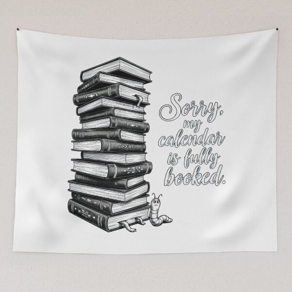 Item preview, Fully Booked Design – Bookworm Stack of Books Art designed and sold by Luminari Creations.