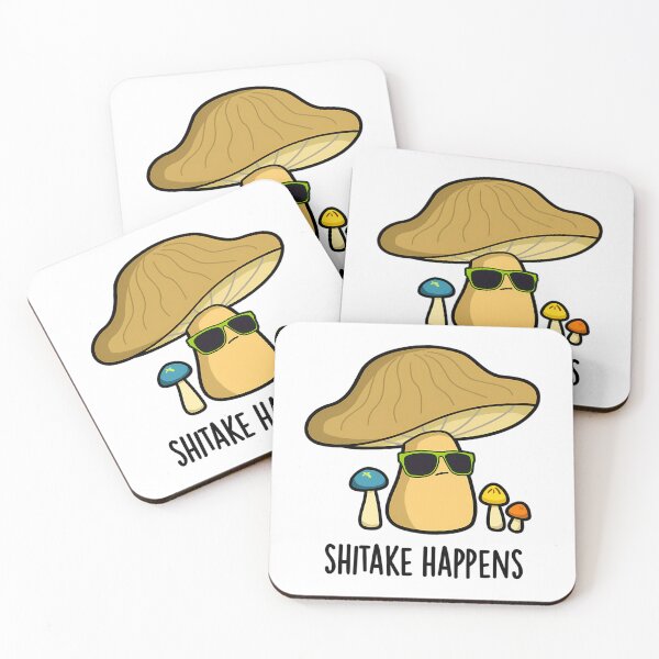 Item preview, Shitake Happens Funny Mushroom Puns designed and sold by read-jetta.