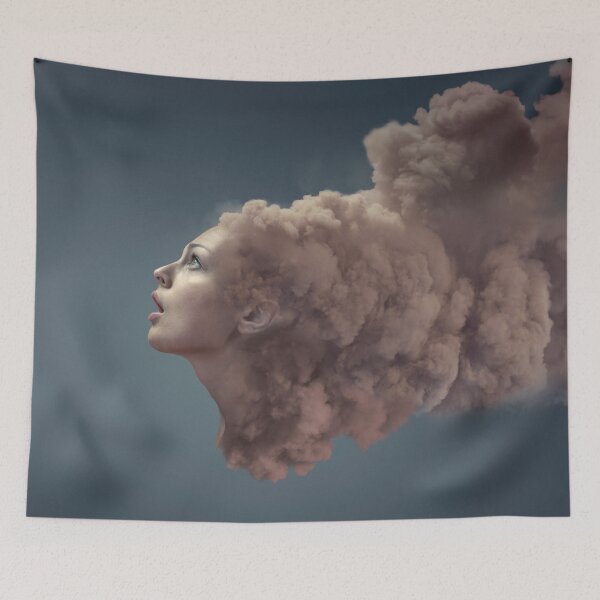 Item preview, Woman Profile Dissolving Into Pink Cloud Smoke designed and sold by Vizerskaya.