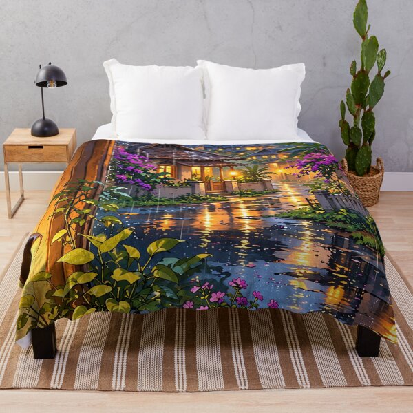 Item preview, Cozy Rainy Evening in Tropical Village designed and sold by Curio Meridian.