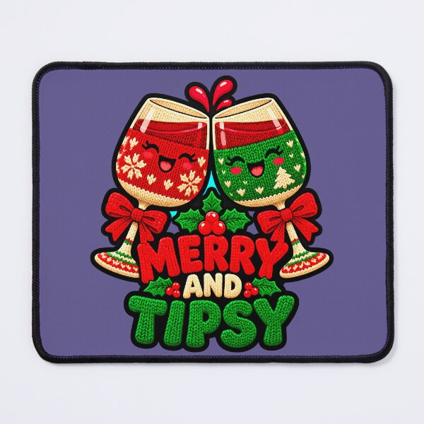 Item preview, Merry and Tipsy Christmas Wine Glasses designed and sold by LV-creator.