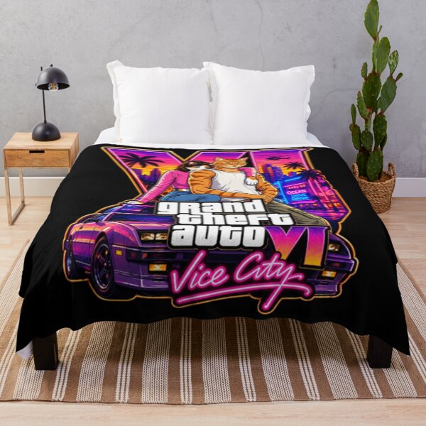 Item preview, GTA VI Vice City Cat Parody - Retro Synthwave Gamer designed and sold by HoneyMonday.