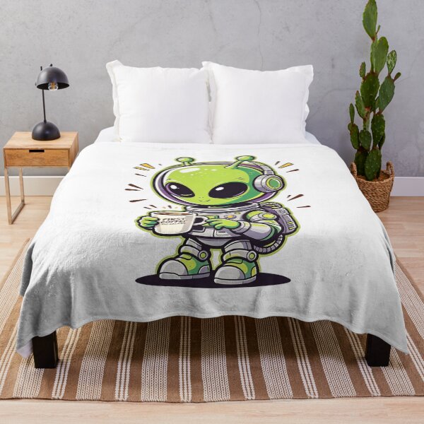 Item preview, Cute Alien Drinking Coffee Outer Space designed and sold by poell7072.