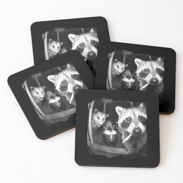Item preview, Smoking Raccoon With Opossum and Skunk designed and sold by Jone Cham.