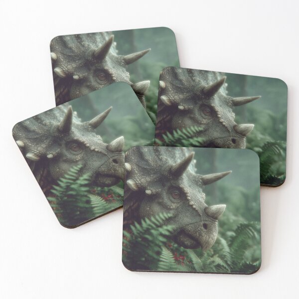 Item preview, Triceratops in Misty Prehistoric Fern Forest designed and sold by AJ Lab.