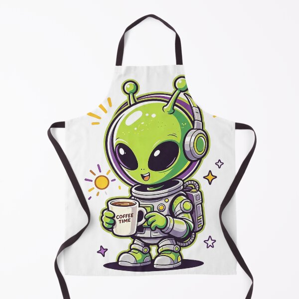 Item preview, Cute Alien Drinking Coffee Outer Space designed and sold by poell7072.