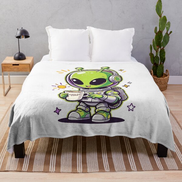 Item preview, Cute Alien Drinking Coffee Outer Space designed and sold by poell7072.