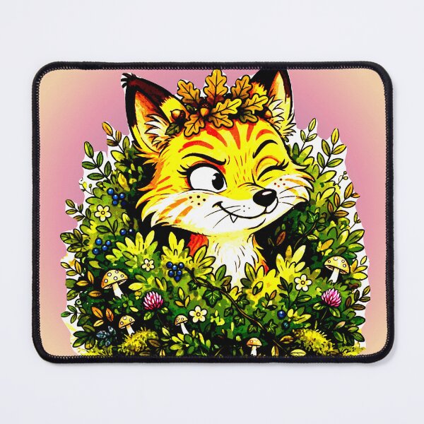 Item preview, Naughty Fox Winking Bush Forest Mushrooms Flowers Tender Funny designed and sold by AstronautMerch.
