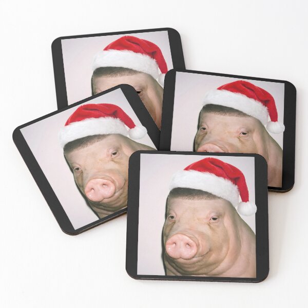Item preview, Funny Buzzcut Pig Christmas Santa Hat designed and sold by k3rstman1.