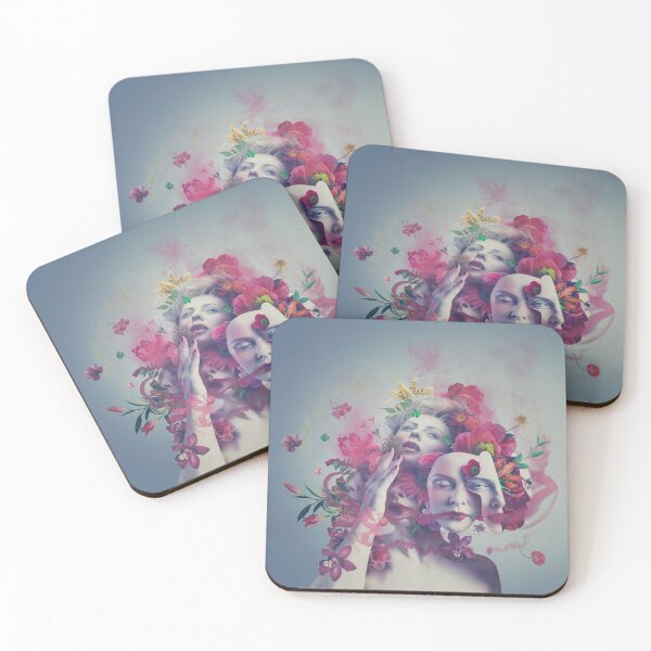 Item preview, Surreal Floral Face Collage With Pink Blossoms designed and sold by Vizerskaya.