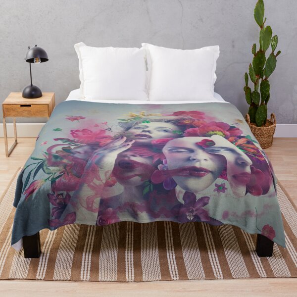 Item preview, Surreal Floral Face Collage With Pink Blossoms designed and sold by Vizerskaya.