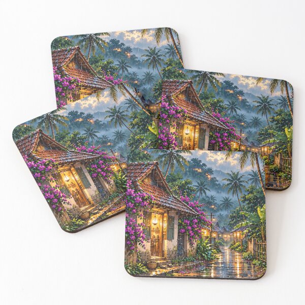 Item preview, Rainy Evening in a Tropical Village designed and sold by Curio Meridian.