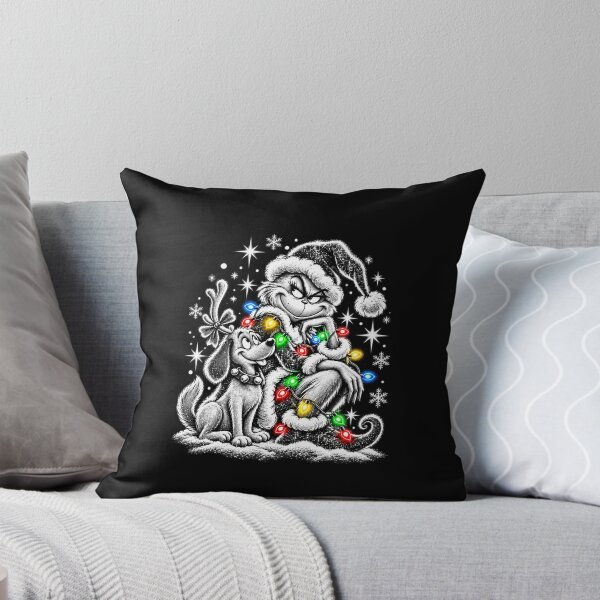 Item preview, Christmas Character and Dog with Colorful Lights designed and sold by RannaHile.