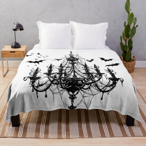 Item preview, Spooky Gothic Chandelier Cobwebs Flying Bats Halloween designed and sold by Digital Design Art.