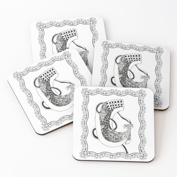 Item preview, Letter G - Illuminated Initial in Ornate Swirling Frame designed and sold by The Outlier Studio.