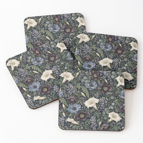 Item preview, Moonflowers in the old conservatory – Victorian Gothic floral pattern designed and sold by Lichtisign.