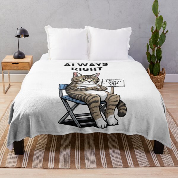 Item preview, Always Right I Told You So – Funny Smug Tabby Cat Director's Chair Boss Attitude Humor Gift designed and sold by Luminari Creations.