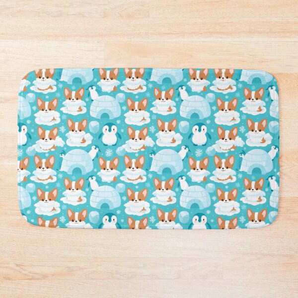 Item preview, Cute Corgi Penguin Winter Snow Pattern designed and sold by NicolasGlowArt.