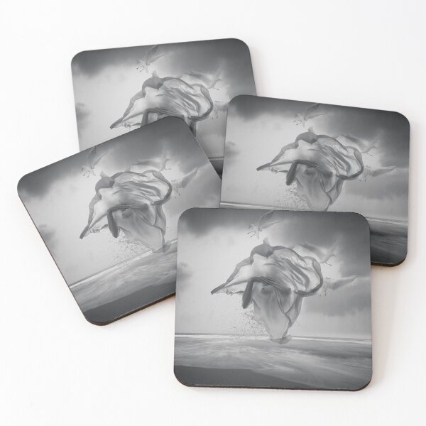 Item preview, Black and White Surreal Sea Silhouette With Seagulls designed and sold by Vizerskaya.