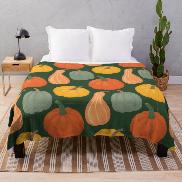 Item preview, Pumpkin and Gourd Harvest Pattern on Dark Green designed and sold by Cole's Design.