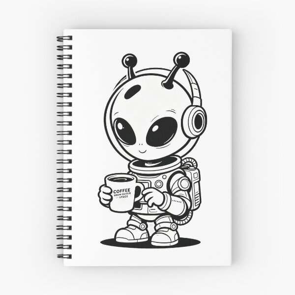 Item preview, Cute Alien Drinking Coffee Outer Space designed and sold by poell7072.