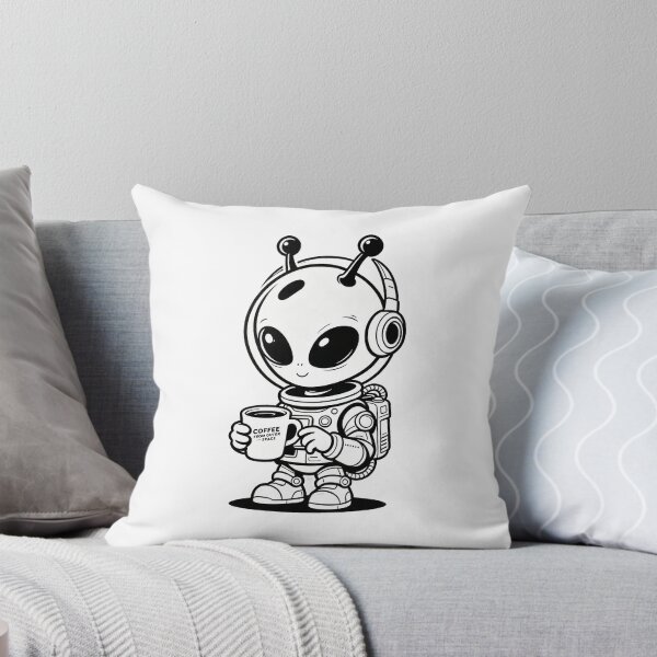 Item preview, Cute Alien Drinking Coffee Outer Space designed and sold by poell7072.