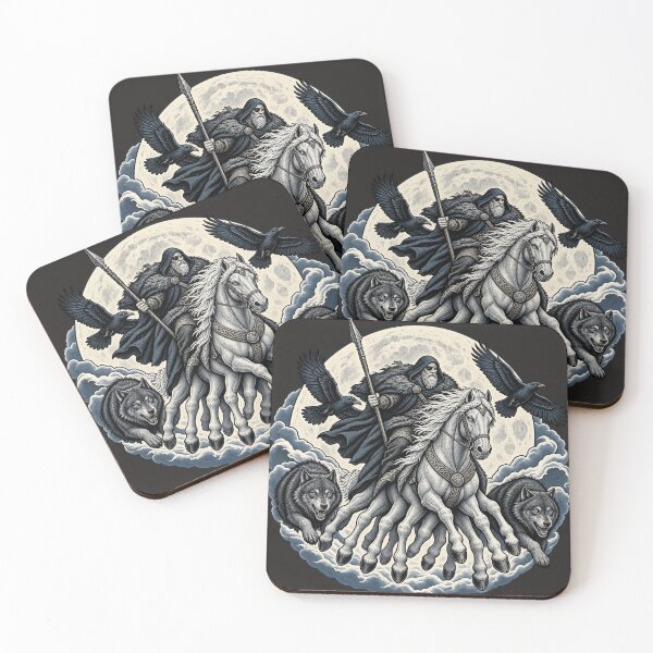 Item preview, The Wild Hunt – Odin on Sleipnir Across the Winter Moon designed and sold by Odd World.