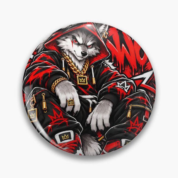 Item preview, Streetwear Wolf King Urban Graffiti Art designed and sold by BAAKSHOP.