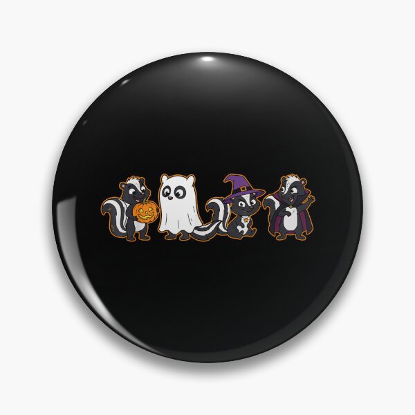 Item preview, Four Halloween Skunks in Spooky Costumes designed and sold by PonyRoniku.