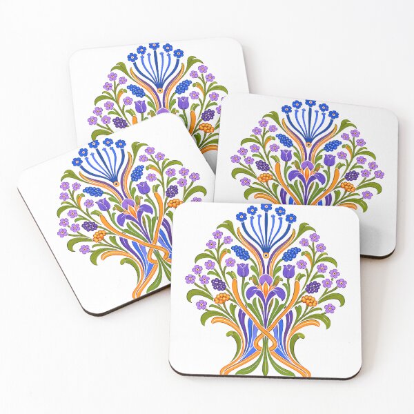 Item preview, Art Nouveau Floral Pattern – Jewel Tone Botanical Ornament designed and sold by WheresMyMojo.
