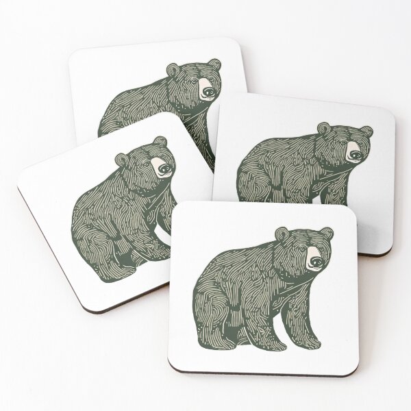 Item preview, Bear - Block Print designed and sold by Hidamari's SHOP.