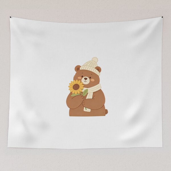 Item preview, Cute Bear Holding Sunflower designed and sold by poell7072.